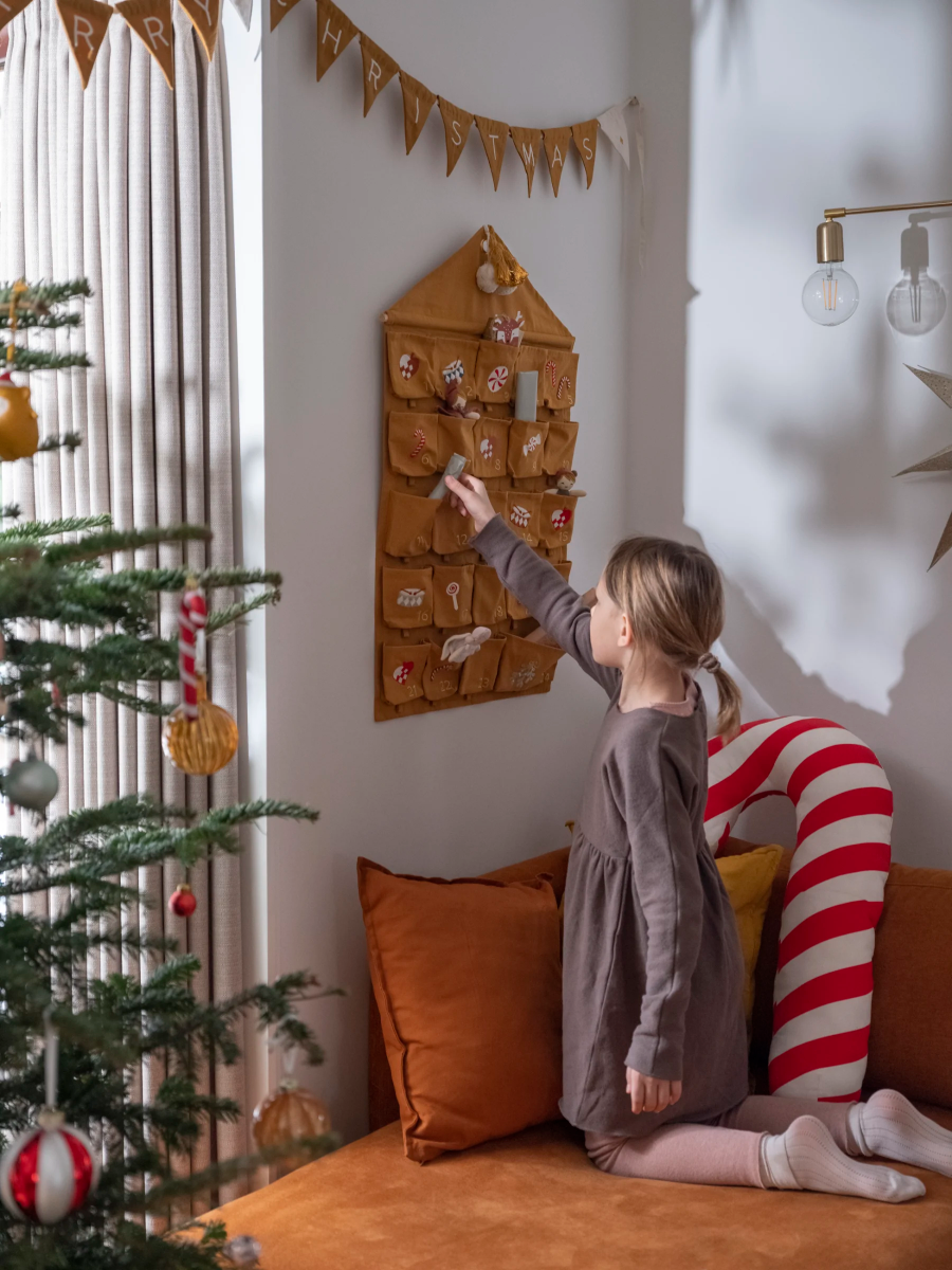 24-Day Advent Calendar with Pockets - Retro