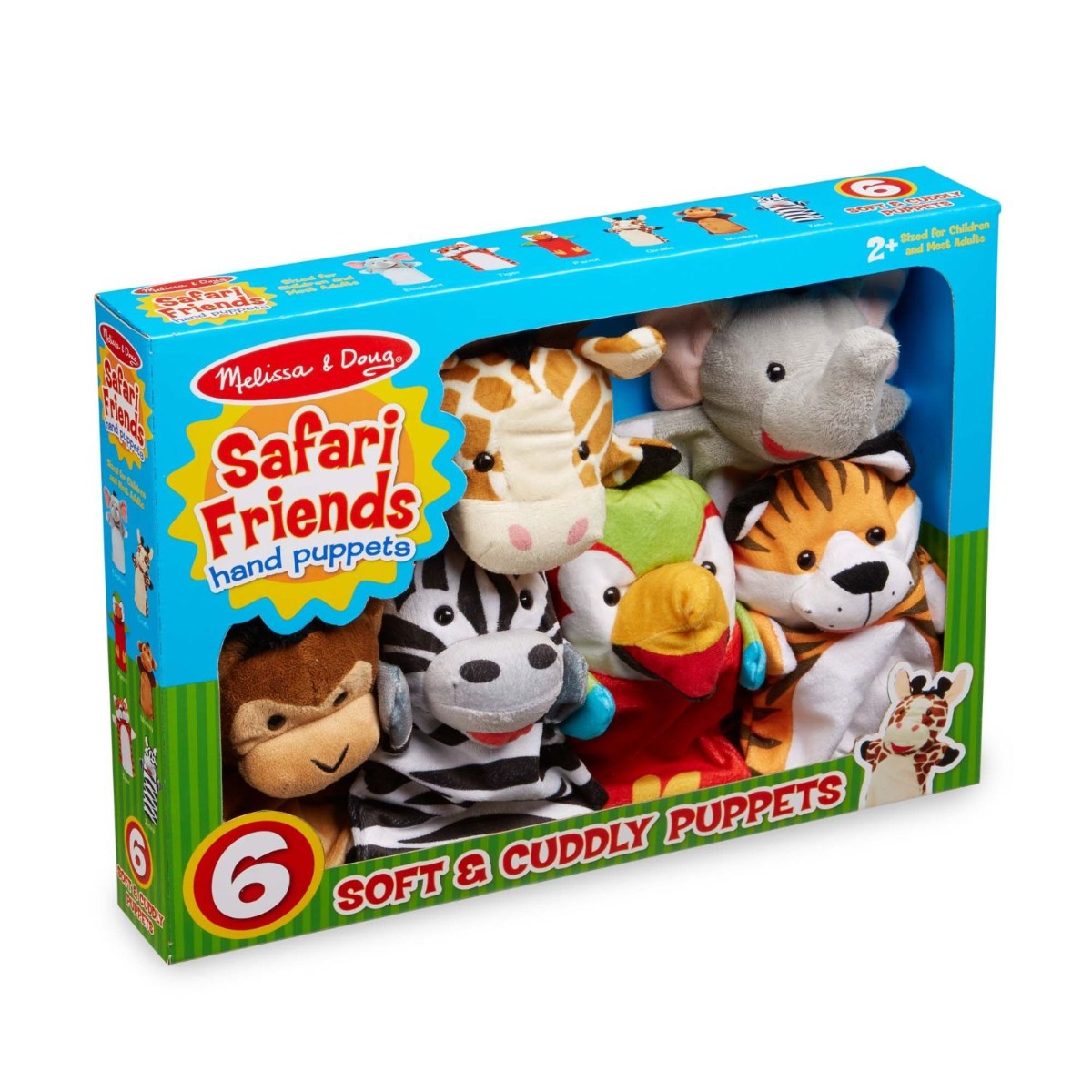 Hand Puppets - Safari Friends, 6 pcs