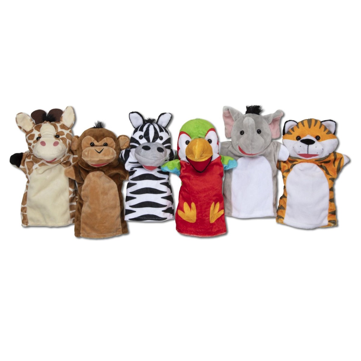 Hand Puppets - Safari Friends, 6 pcs