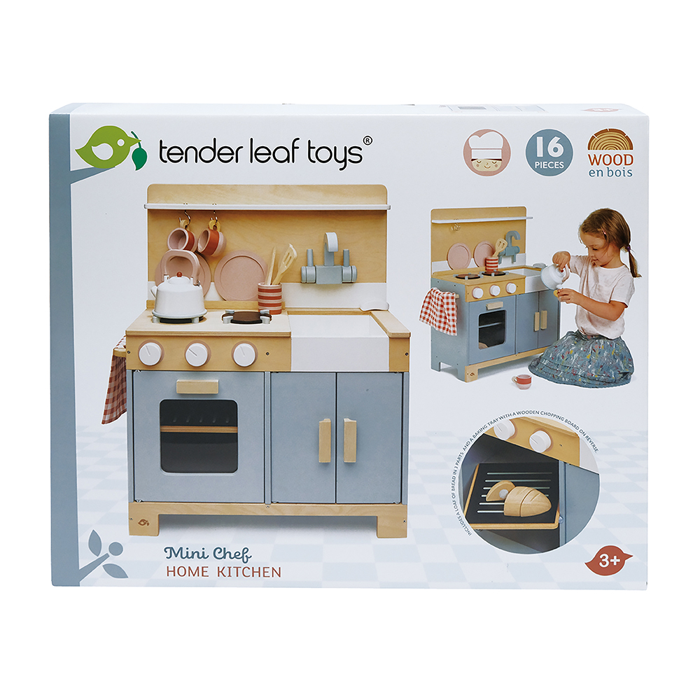 Wooden Play Kitchen, 16 pcs