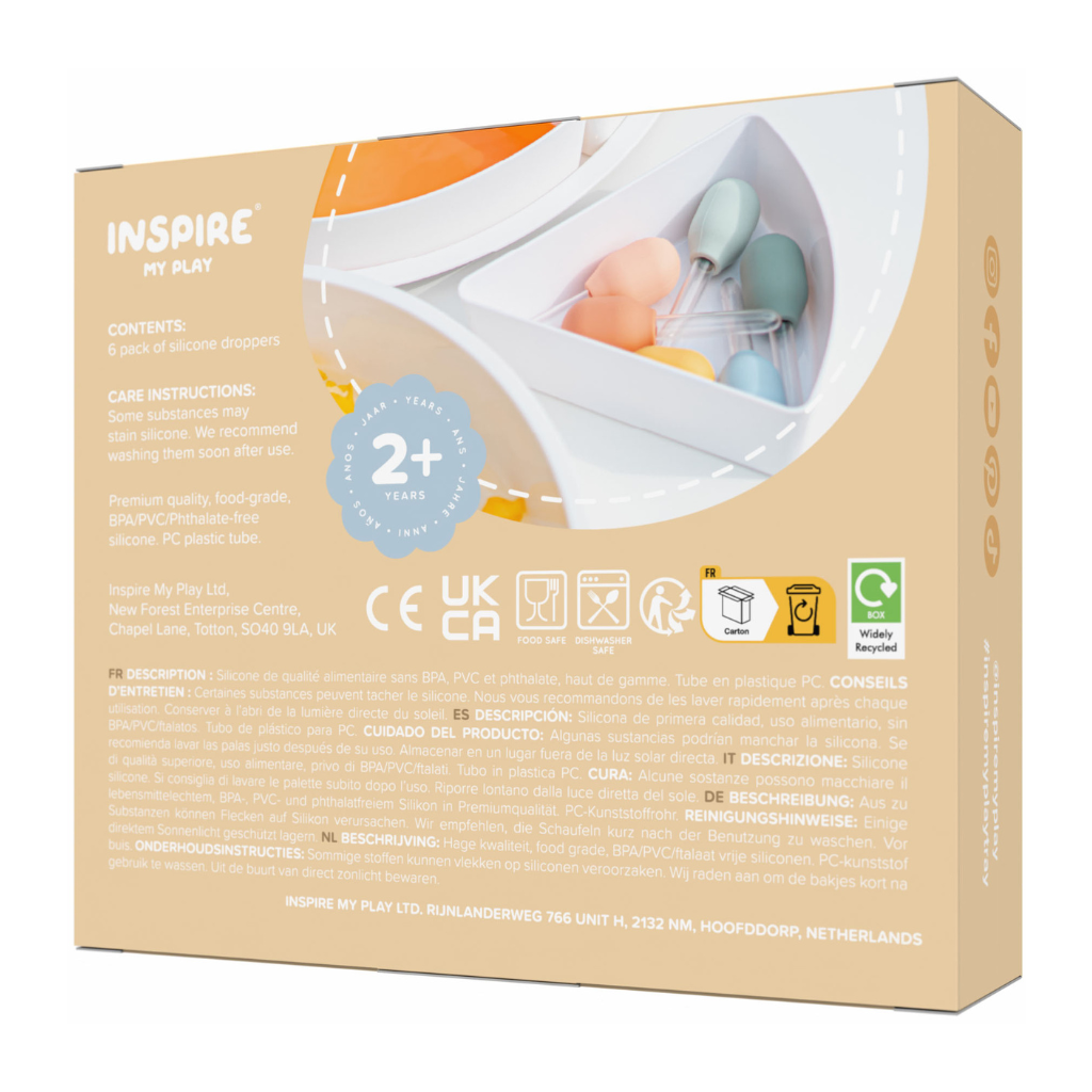 Droppers for Sensory Play - Natural, 6 pcs