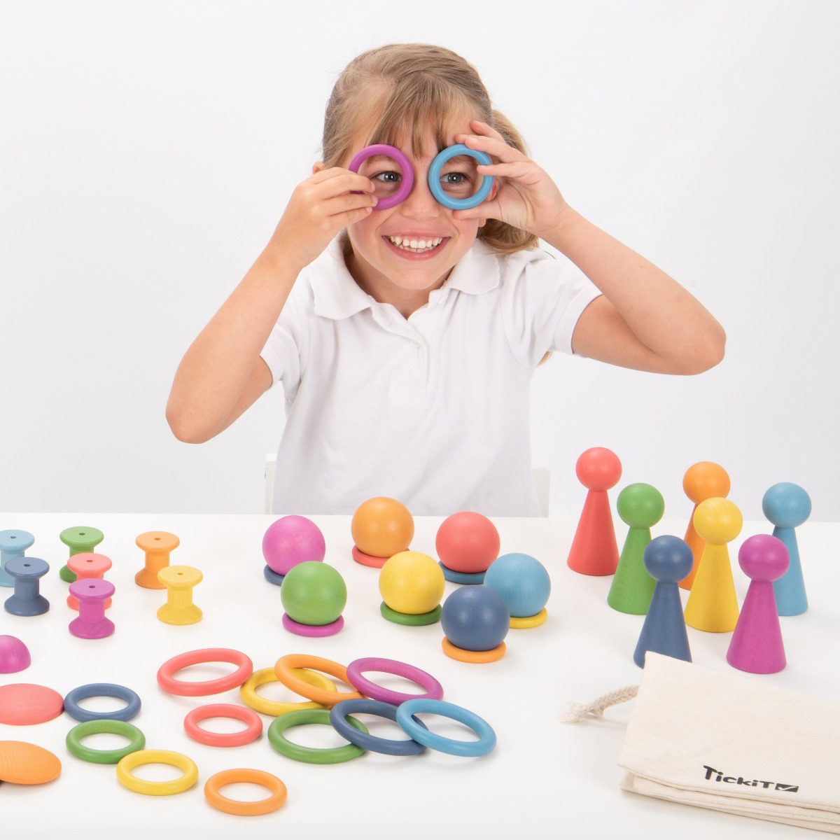 Montessori Rainbow Wooden Super Set, 84 pcs
