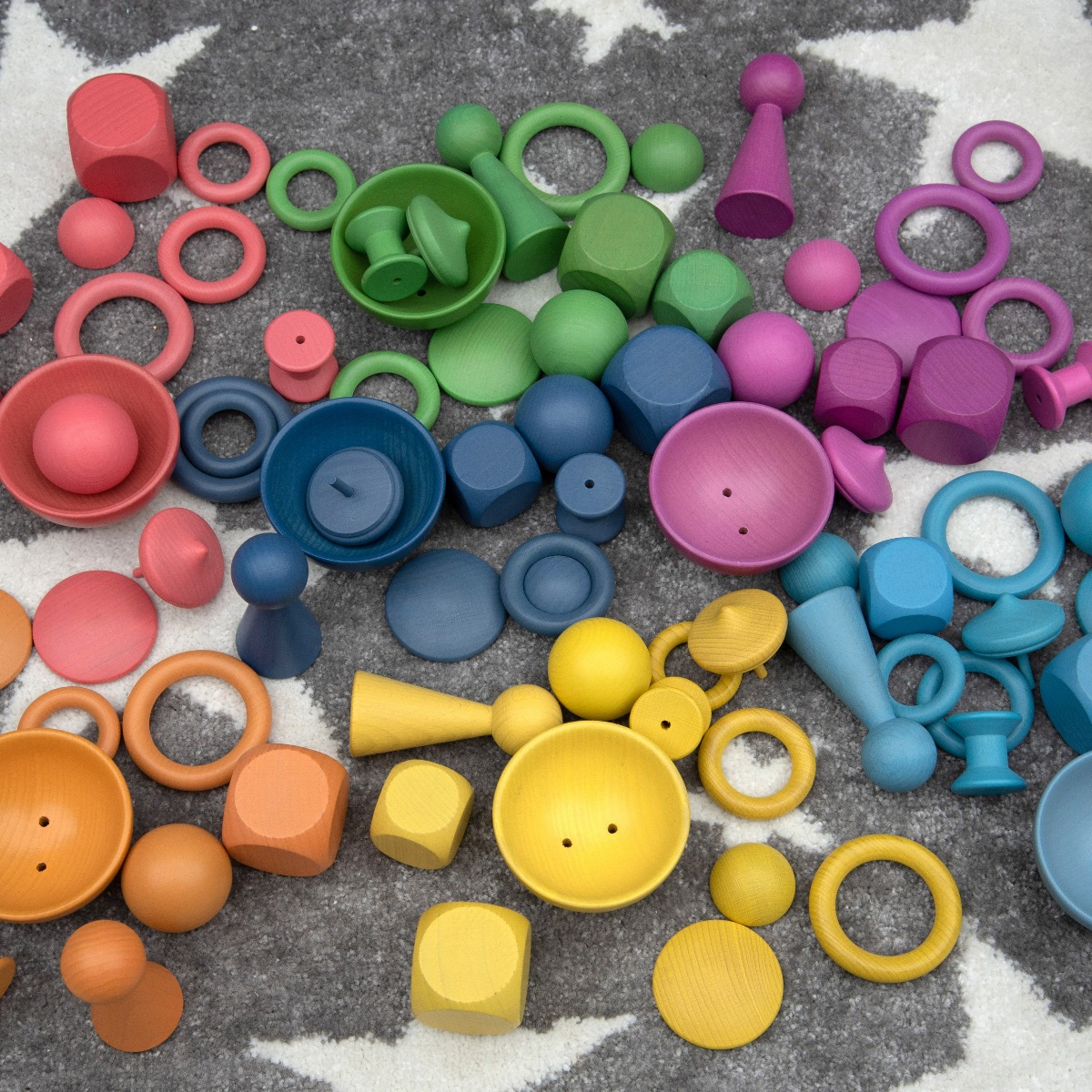 Montessori Rainbow Wooden Super Set, 84 pcs
