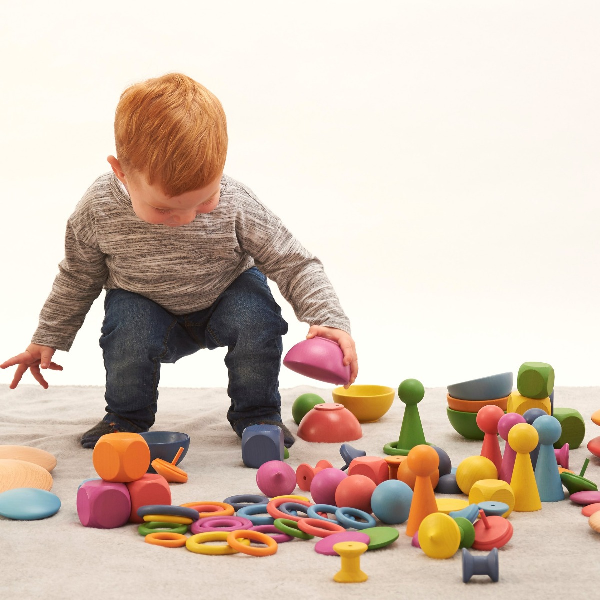 Montessori Rainbow Wooden Super Set, 84 pcs