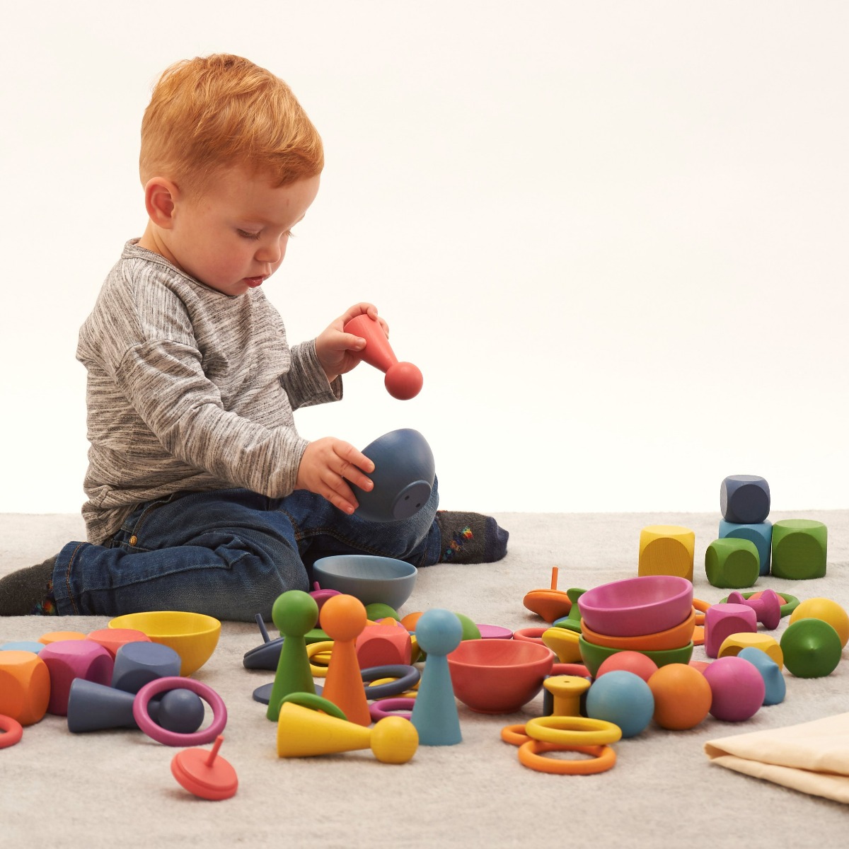 Montessori Rainbow Wooden Super Set, 84 pcs