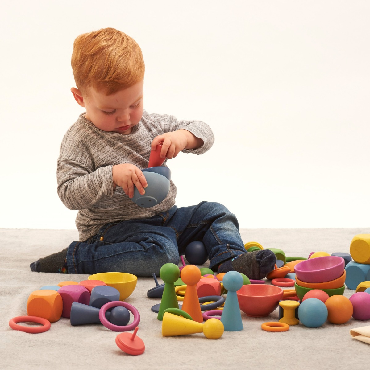 Montessori Rainbow Wooden Super Set, 84 pcs