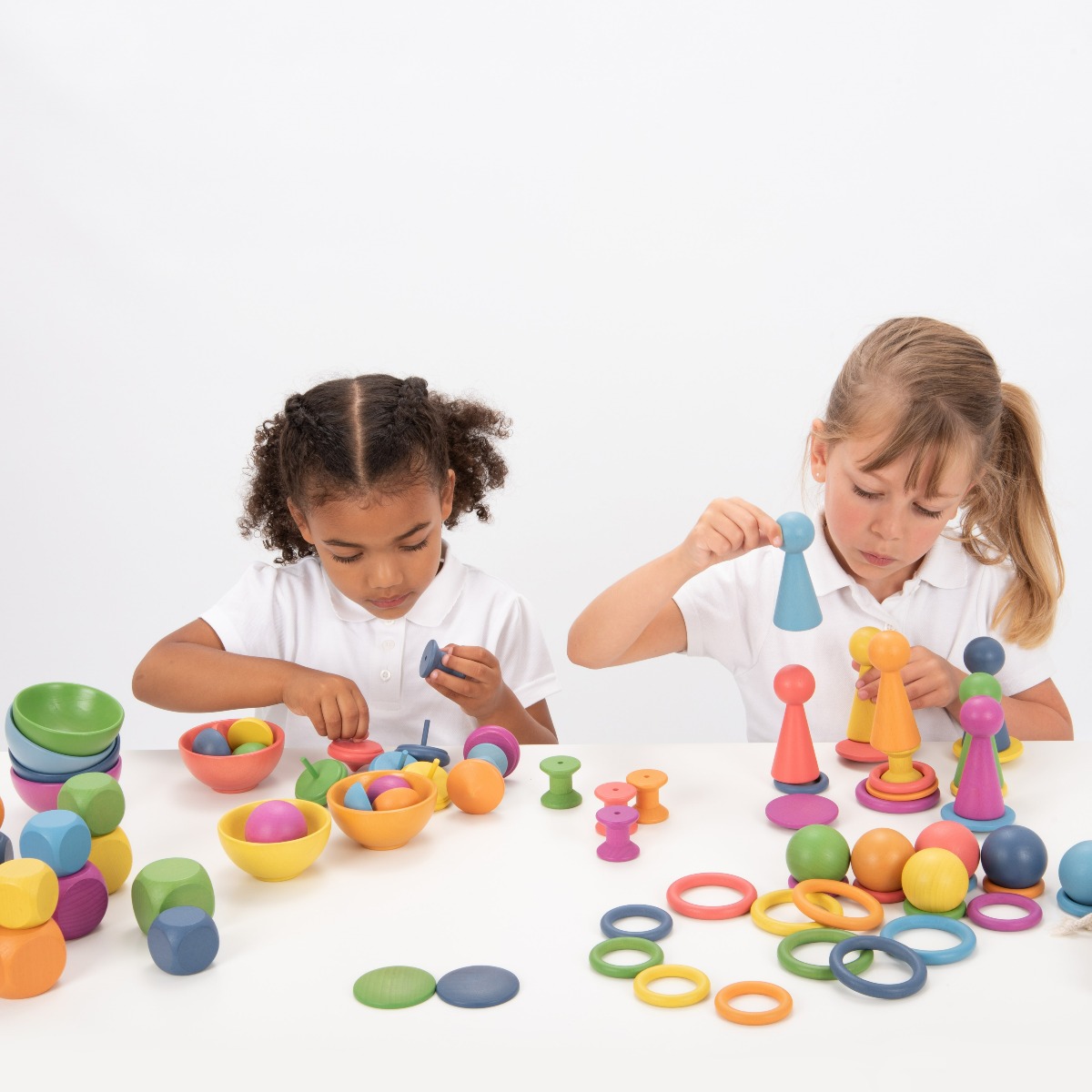 Montessori Rainbow Wooden Super Set, 84 pcs