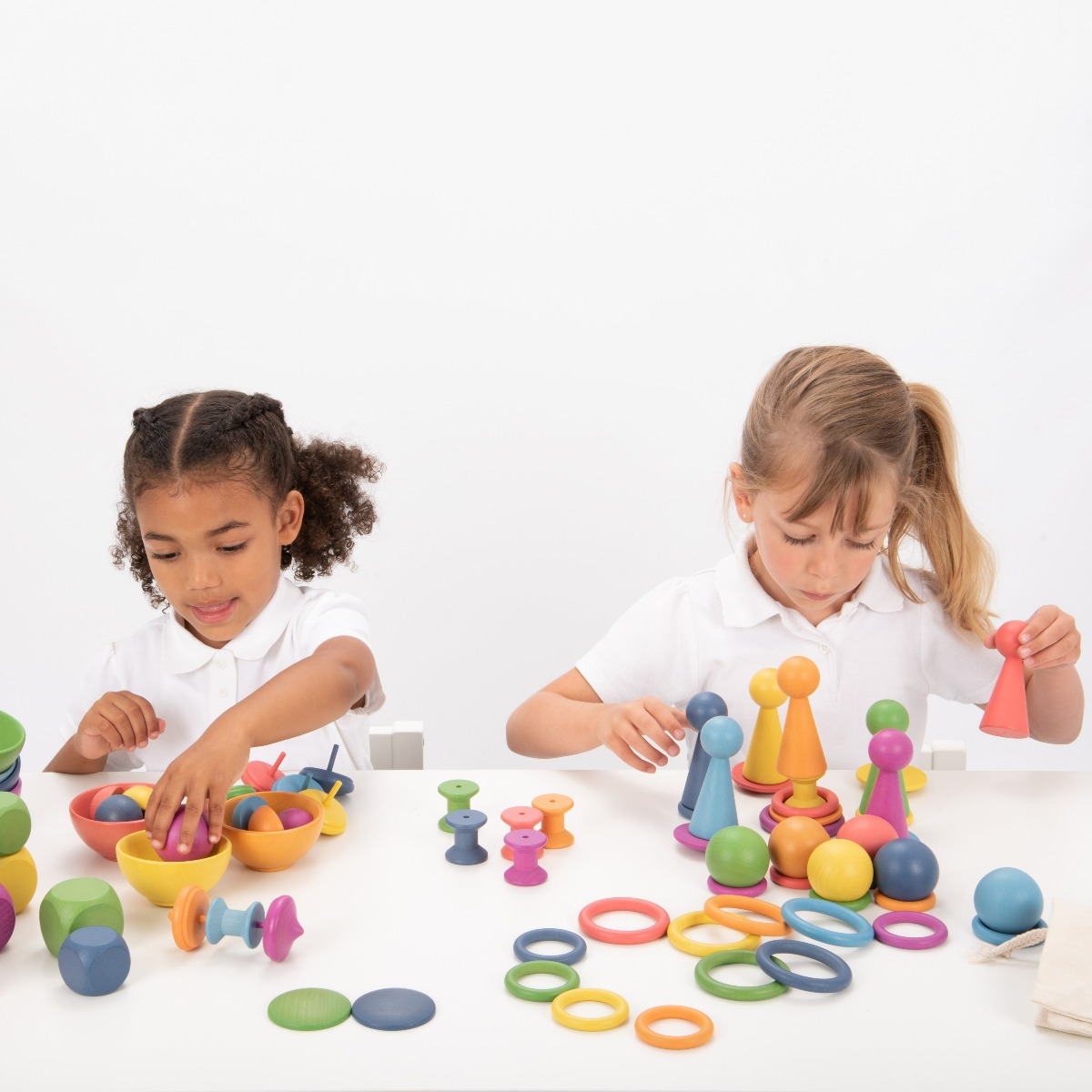 Montessori Rainbow Wooden Super Set, 84 pcs