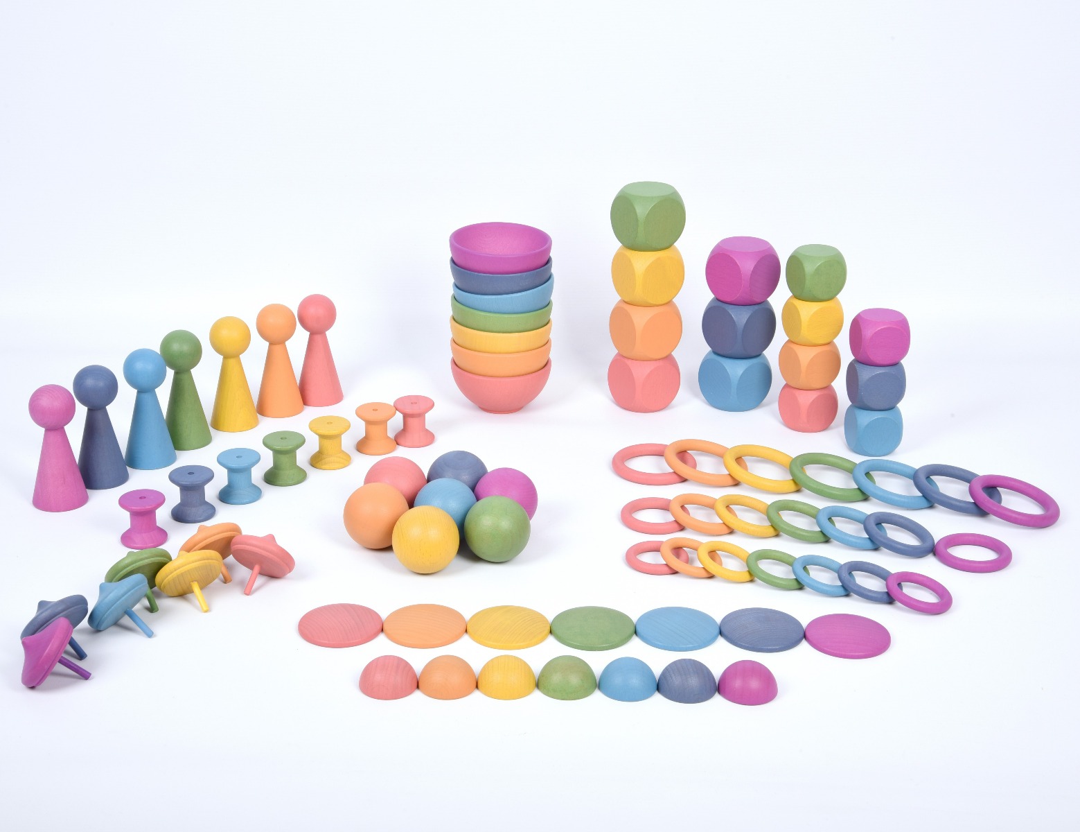 Montessori Rainbow Wooden Super Set, 84 pcs