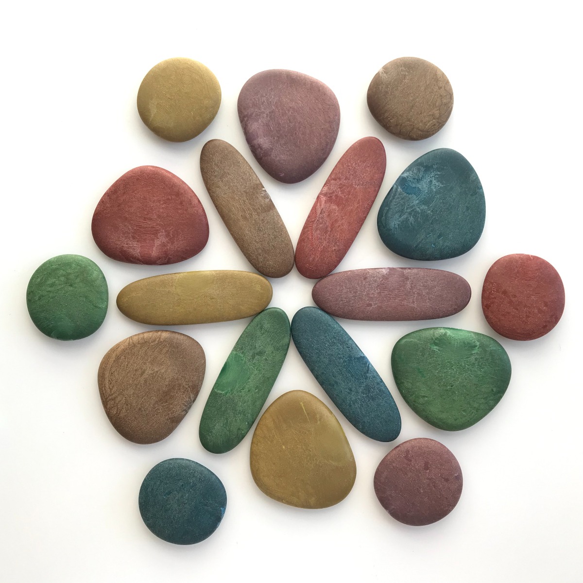 Sensory Rainbow Pebbles w. Activity Cards, 36 pcs