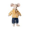 Maileg Mouse - Papa, Yellow Checked Shirt thumbnail
