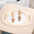 Handheld Wooden Mirror with Handle thumbnail