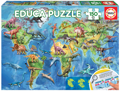 Puzzle - World Map with Dinos, 150 pcs thumbnail