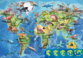 Puzzle - World Map with Dinos, 150 pcs thumbnail
