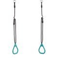 Plastic Gym Rings - Turquoise (Black Rope) thumbnail