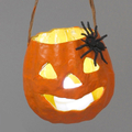 Paper Mache Jack-o-Lantern with Handle H: 8.5 cm thumbnail