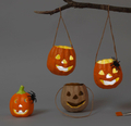 Paper Mache Jack-o-Lantern with Handle H: 8.5 cm thumbnail