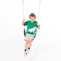 Soft Swing Seat 67x14 cm - Dark Green (Beige Rope) thumbnail