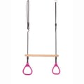 Trapeze Swing with Rings - Pink (Black Rope) thumbnail