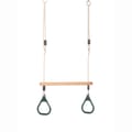 Trapeze Swing with Rings - Dark Green (Beige Rope) thumbnail