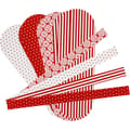 DIY Woven Paper Hearts - Red/White, 8 pcs thumbnail
