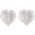 Silicone Mould - Faceted Hearts, 2 pcs thumbnail