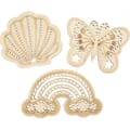 DIY Decoration - Wooden Lacing Shapes, 24 pcs thumbnail