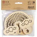 DIY Decoration - Wooden Lacing Shapes, 6 pcs thumbnail