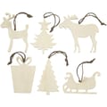 Wooden Christmas Ornaments, 6 pcs thumbnail