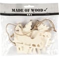 Wooden Christmas Ornaments, 6 pcs thumbnail