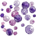 Mixed Faceted Beads 45 gr - Purple thumbnail