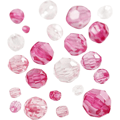 Mixed Faceted Beads 45 gr - Pink thumbnail