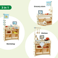 3-in-1 Play Kitchen/Grocery Store/Workshop Station thumbnail