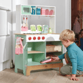 Wooden Play Kitchen with Microwave and Accessories thumbnail