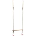 Wooden Trapeze Swing with Metal Rings thumbnail