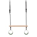 Trapeze Swing w. Metal Rings - Green (Black Rope) thumbnail