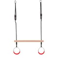 Trapeze Swing w. Metal Rings - Red (Black Rope) thumbnail