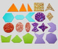 Rainbow Glitter Shapes, 21 pcs thumbnail