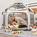 Pop-Up Playpen/Hideaway with Cover - Light Grey thumbnail