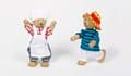 Wooden Dolls with 8 Outfits - Benna & Bennoh Bear thumbnail