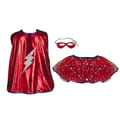 Superheroine Costume w. Skirt & Mask, Size 4-6 yrs thumbnail