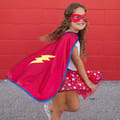 Superheroine Costume w. Skirt & Mask, Size 4-6 yrs thumbnail