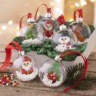 DIY Christmas Baubles with Bead Figures, 6 pcs