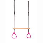Trapeze Swing with Rings - Pink (Black Rope)