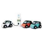 Electric Cars incl. Charging Station, 3 pcs