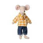 Maileg Mouse - Papa, Yellow Checked Shirt