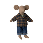 Maileg Mouse - Papa, Brown Checked Shirt