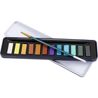 Watercolour Set incl. Brush - Metallic, 12 Colours