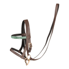 Cheval Roi Accs. - Bridle, Brown/Green Rhinestones