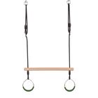 Trapeze Swing w. Metal Rings - Green (Black Rope)